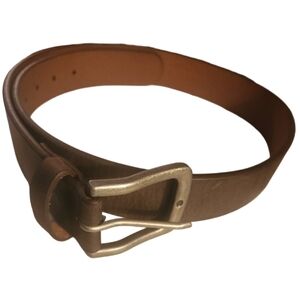 Thursday Boot Company Brown Leather Belt with Silver Buckle Size Medium